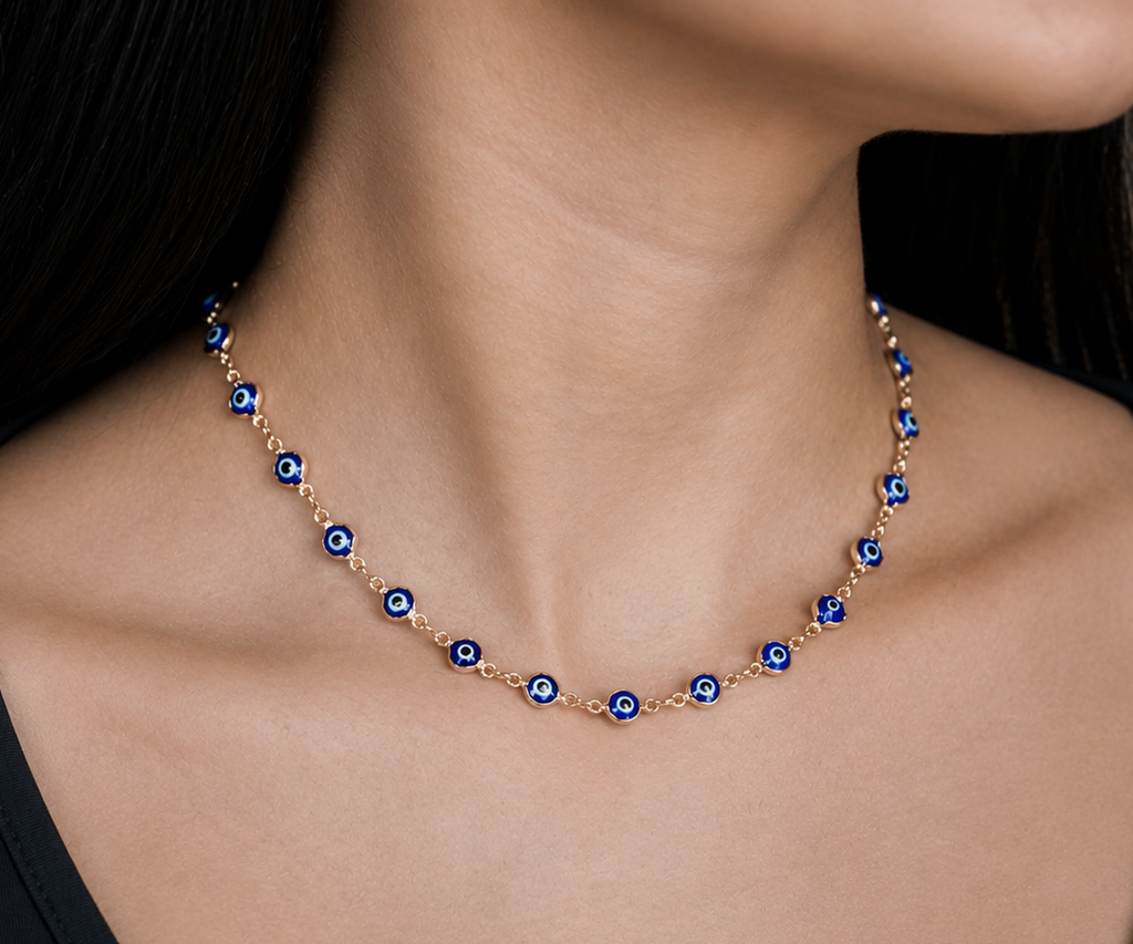 Navy Lucky Eye Necklace