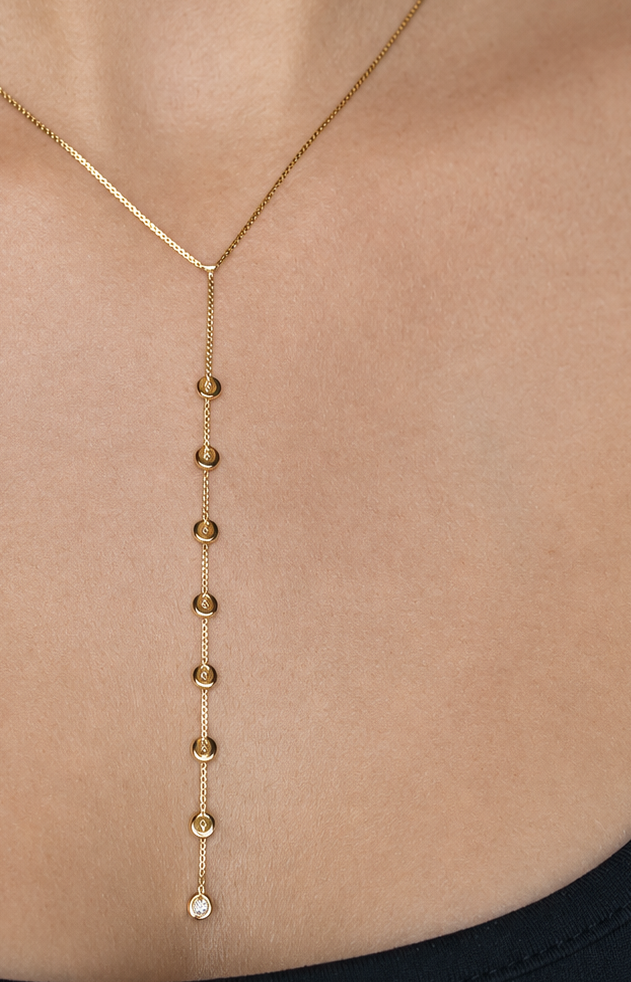 Disk Lariat Necklace