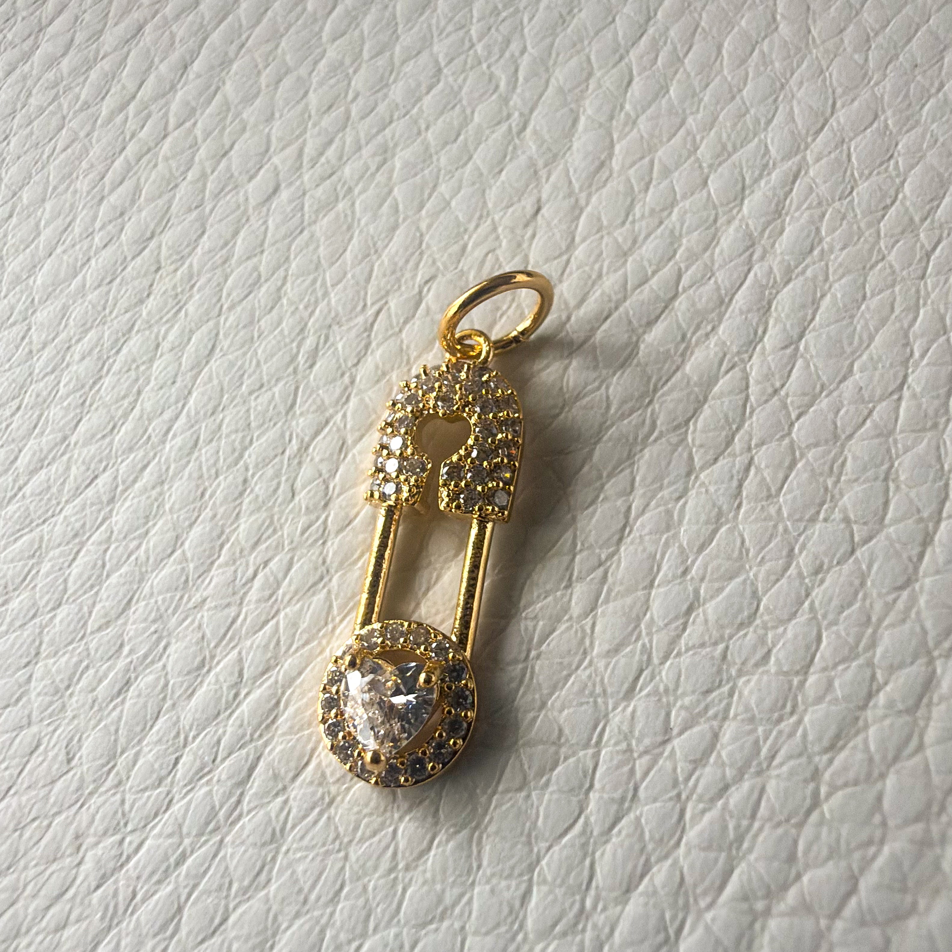 Love Safety Pin Charm