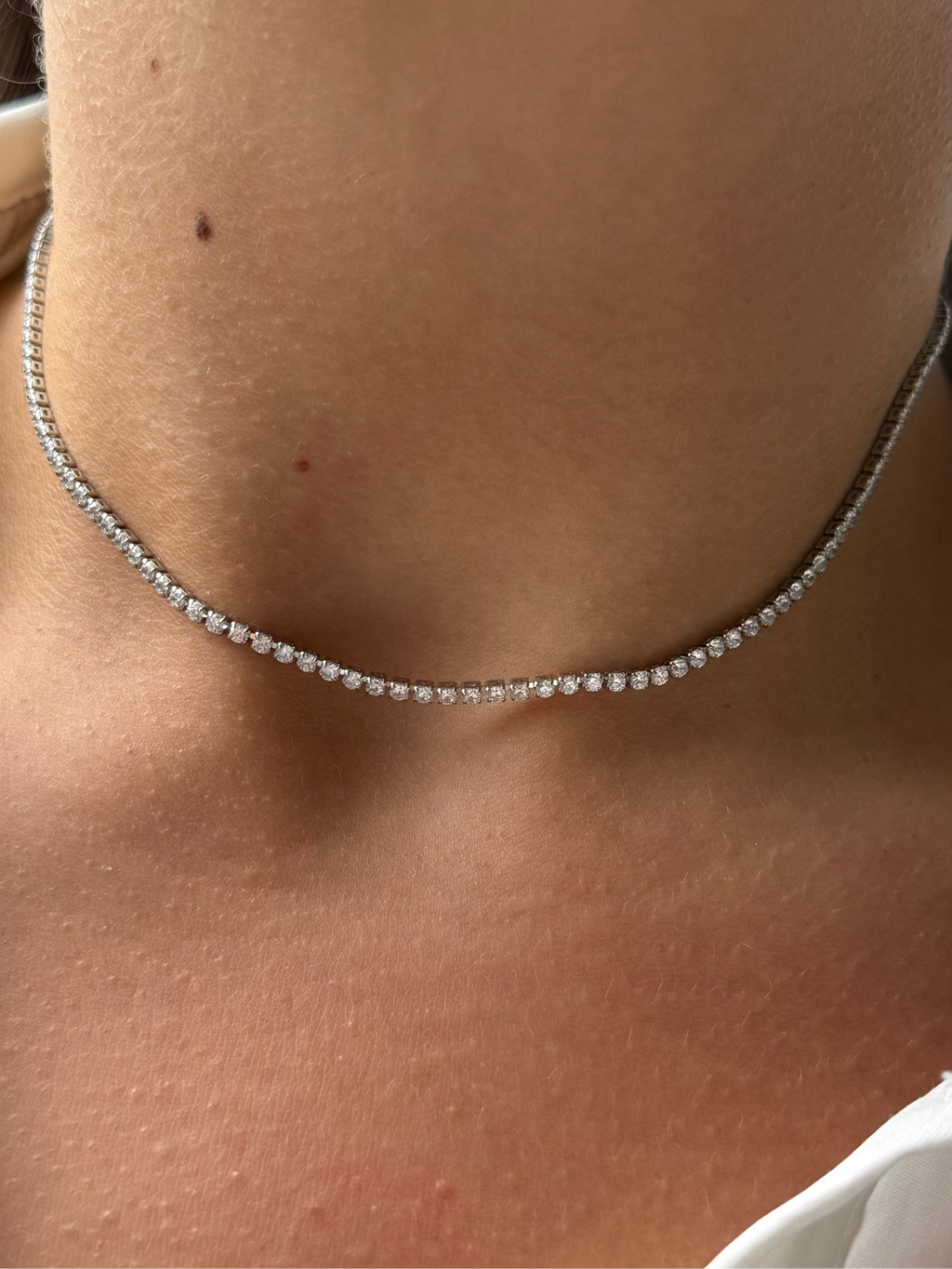 Silver Classic Tennis Necklace