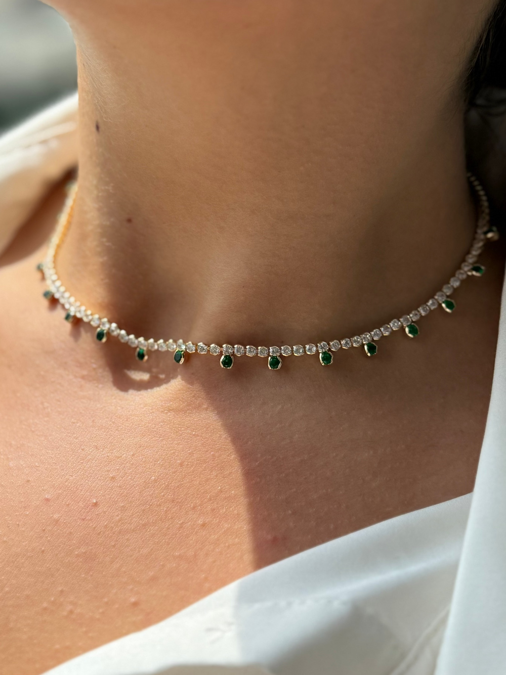 Emerald Chandelier Necklace