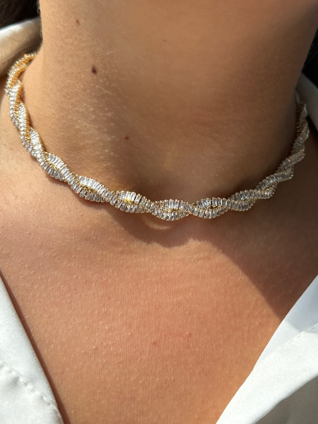 Braided Baguette Necklace