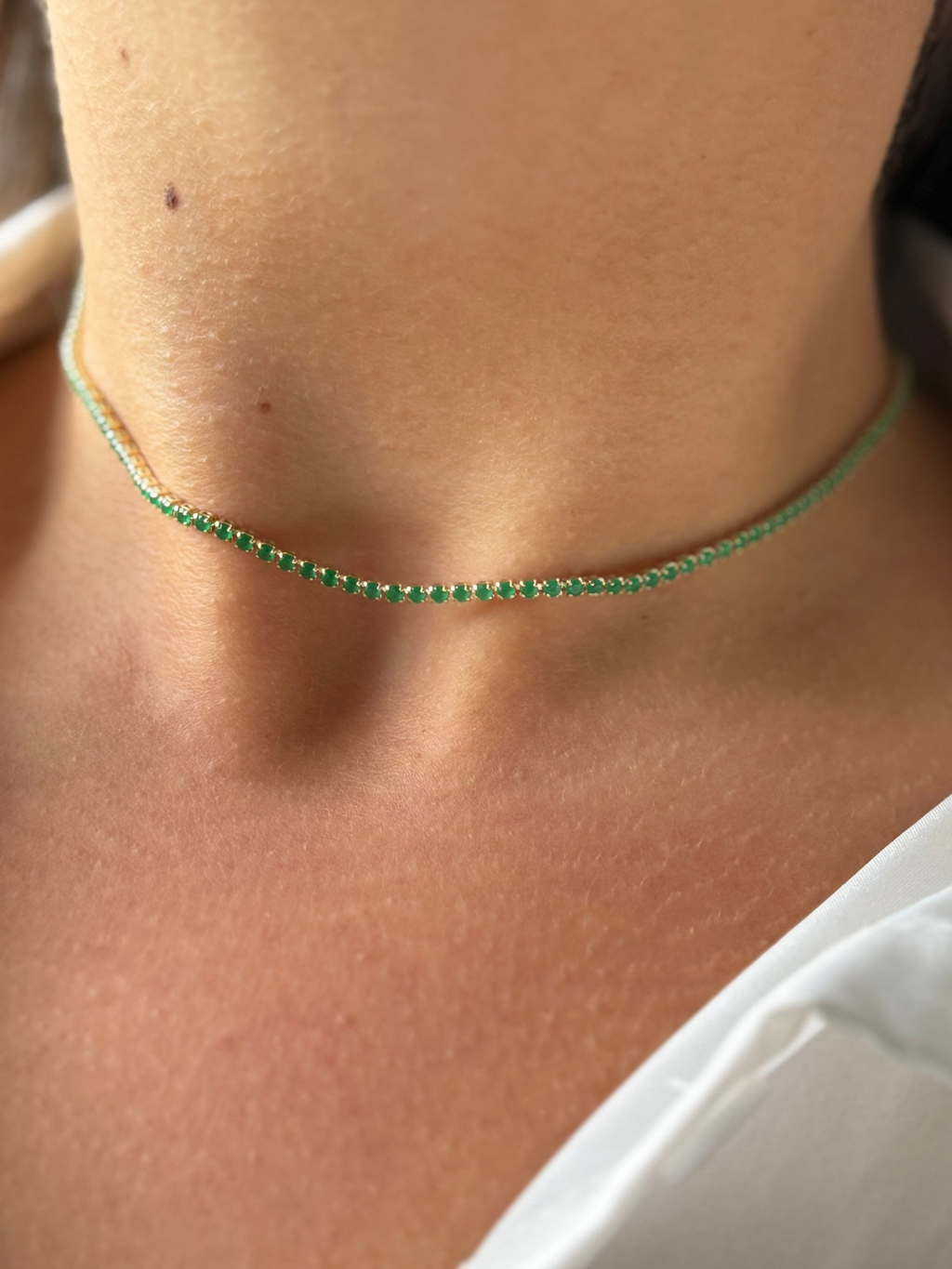 Emerald Classic Tennis Necklace