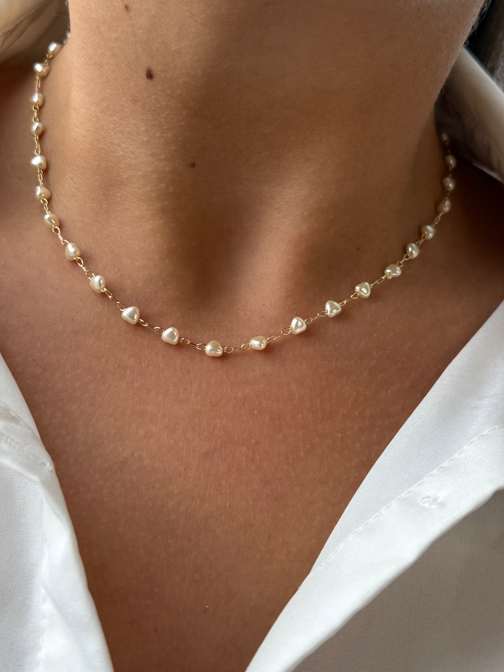 Heart Pearl Necklace