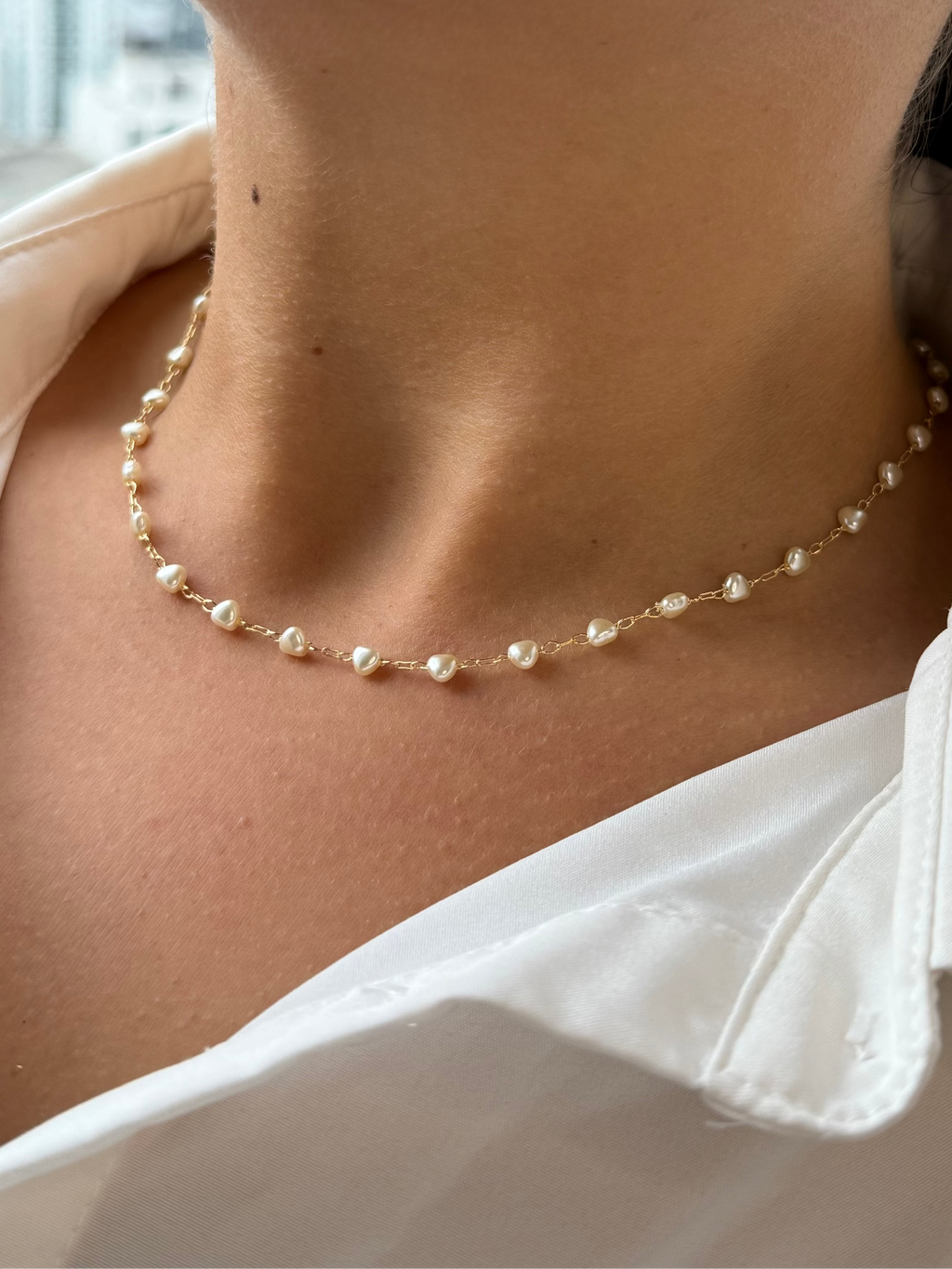 Heart Pearl Necklace