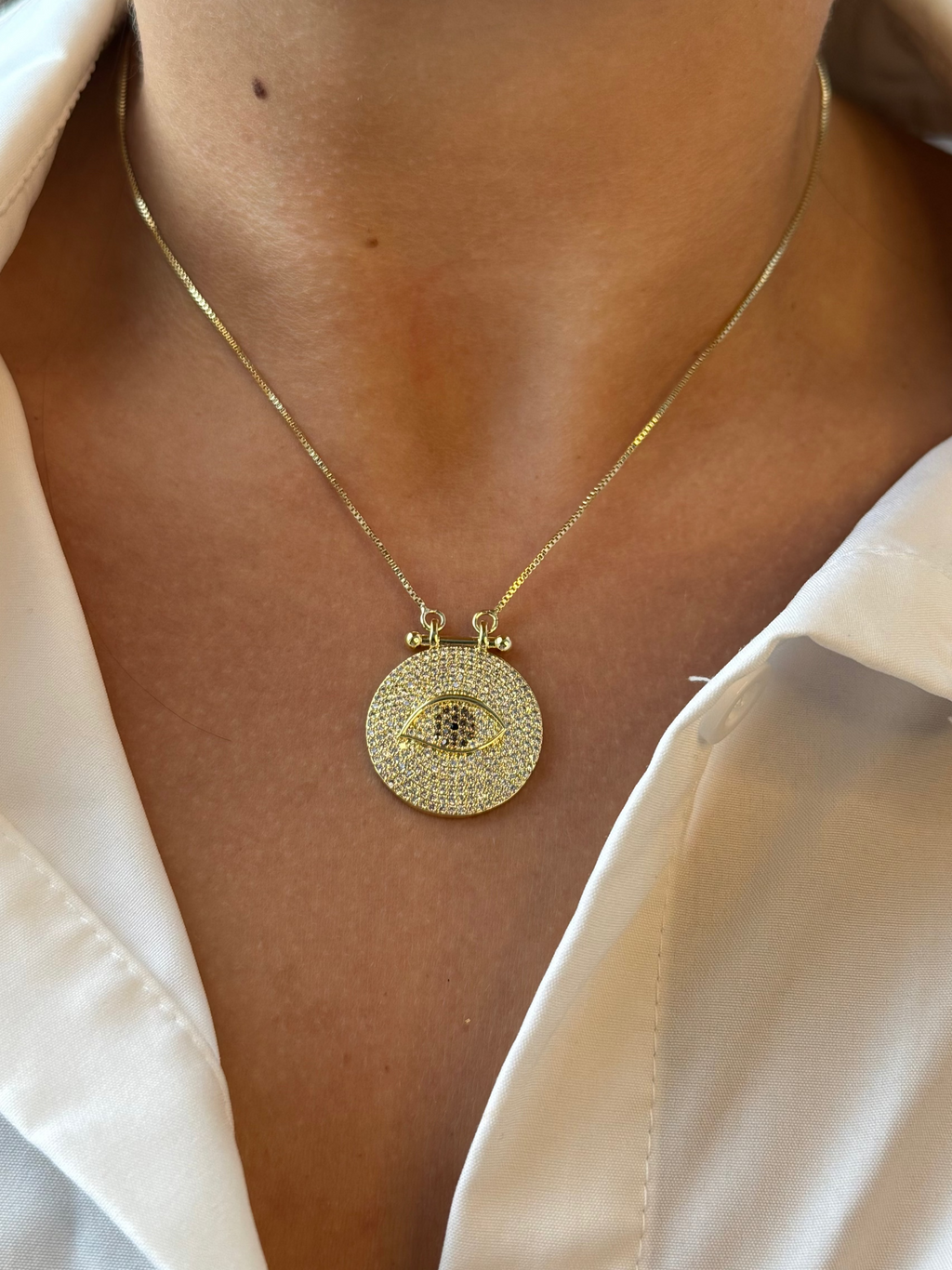 Lucky Eye Medallion Necklace
