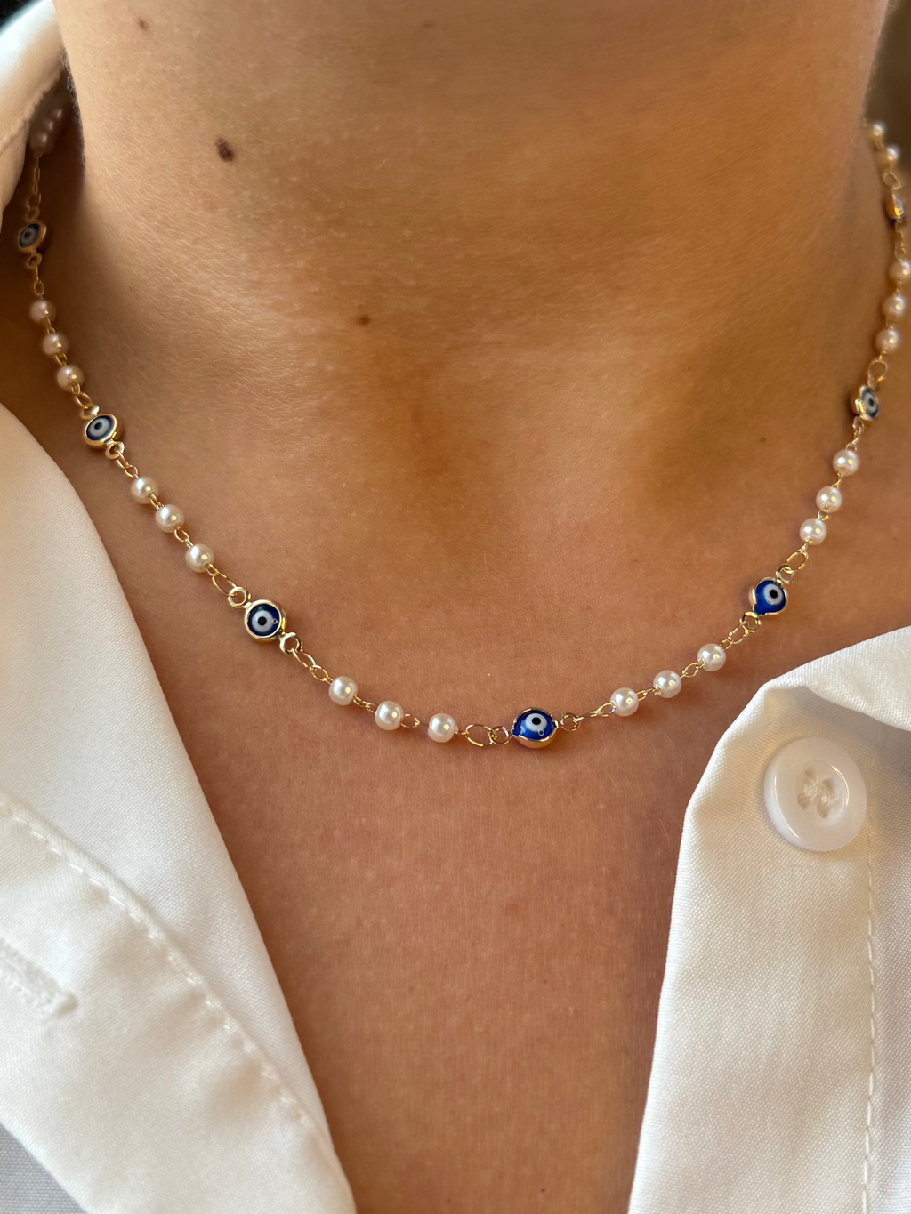 Lucky Eye Pearl Necklace