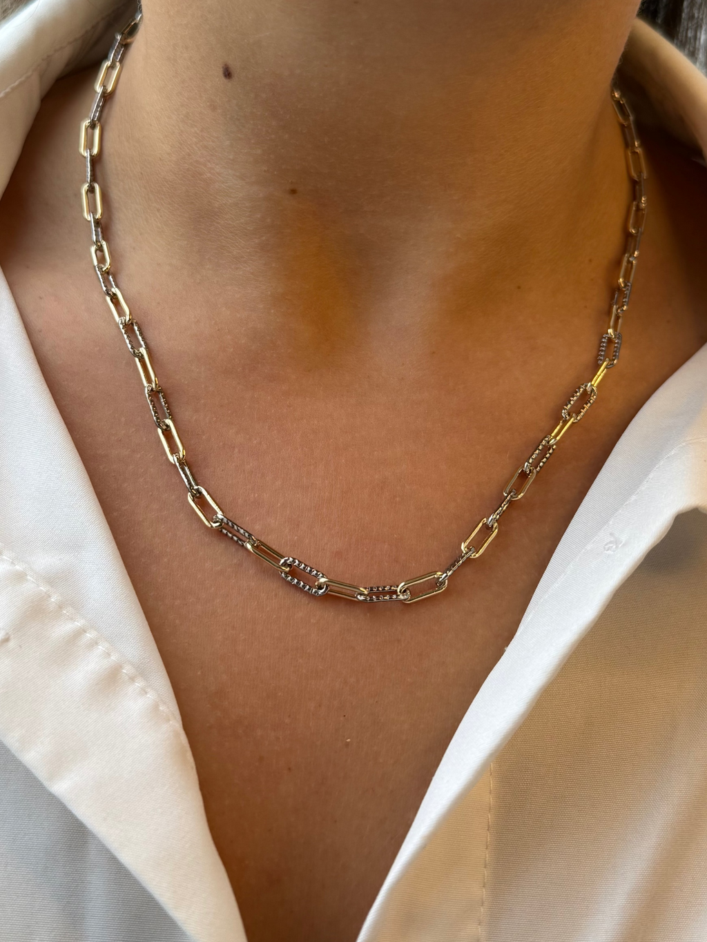 Two-Toned Paperclip Necklace