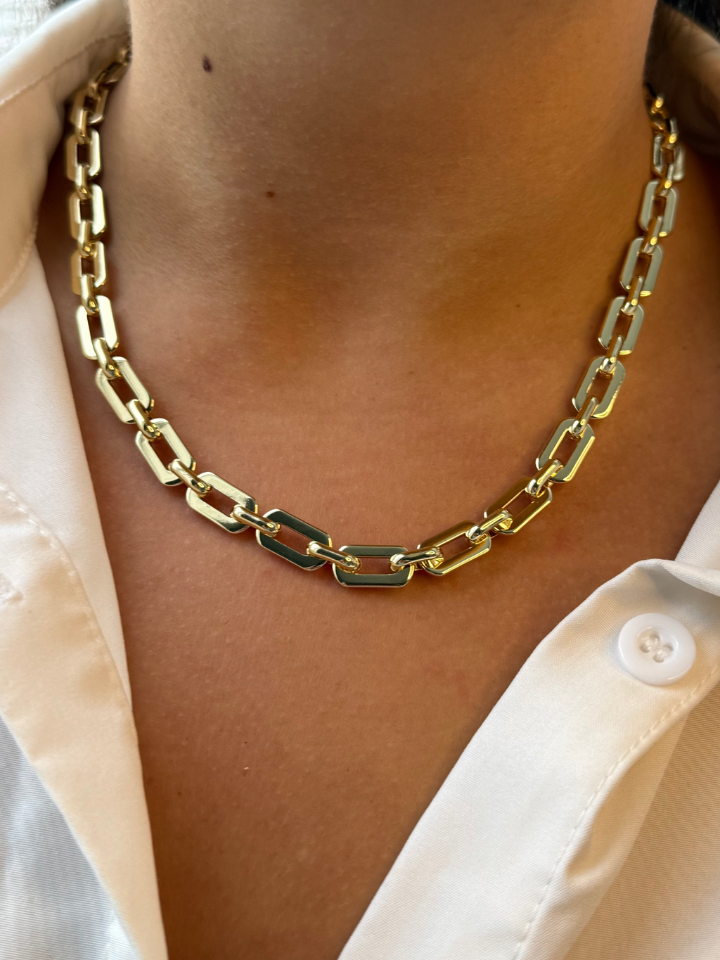 Flat Paperclip Necklace