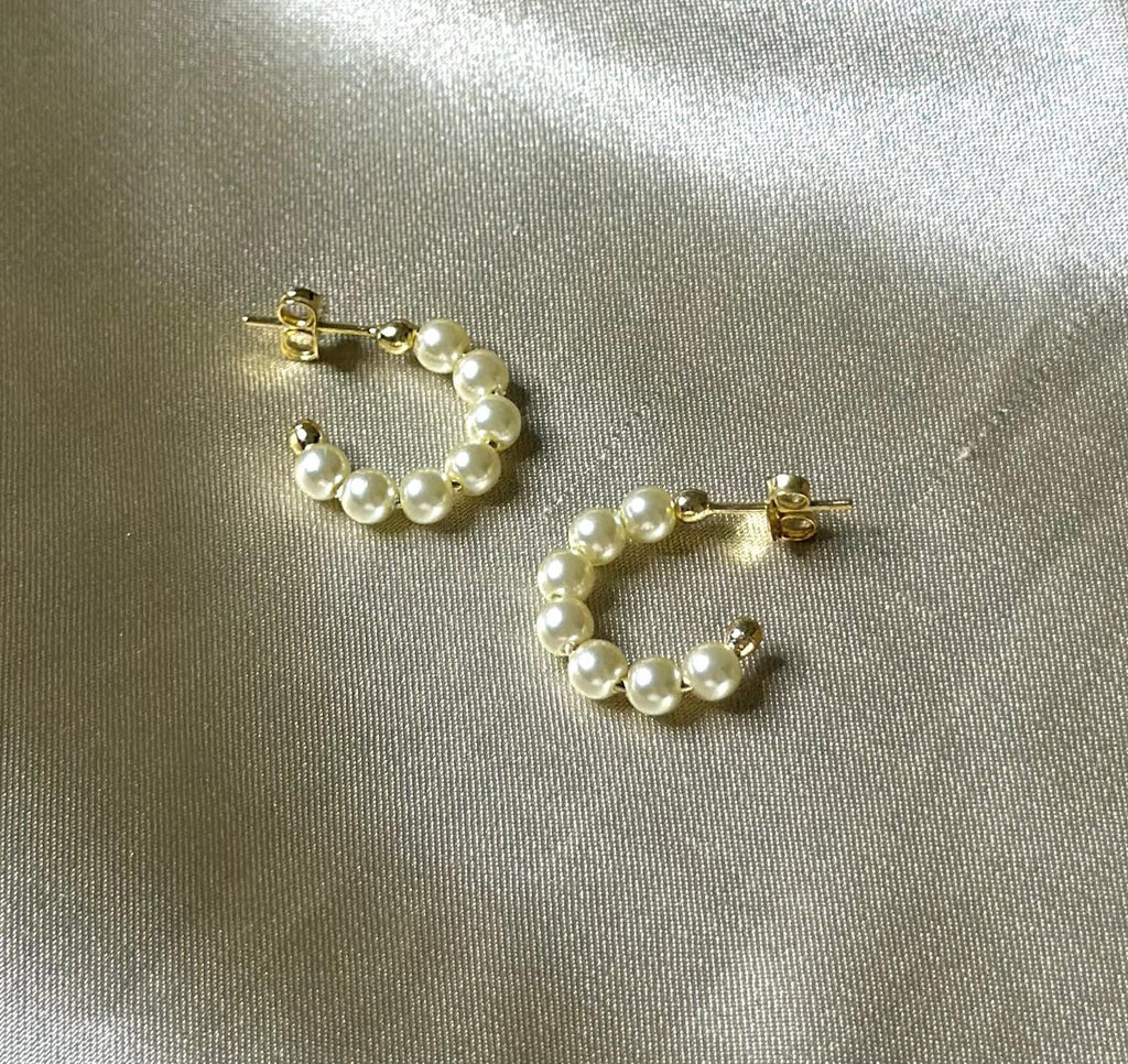 Mini Pearl Hoop Earrings