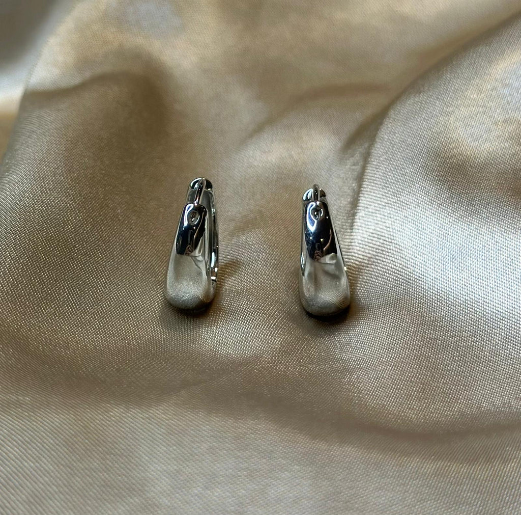 Silver Classic Huggie Earrings