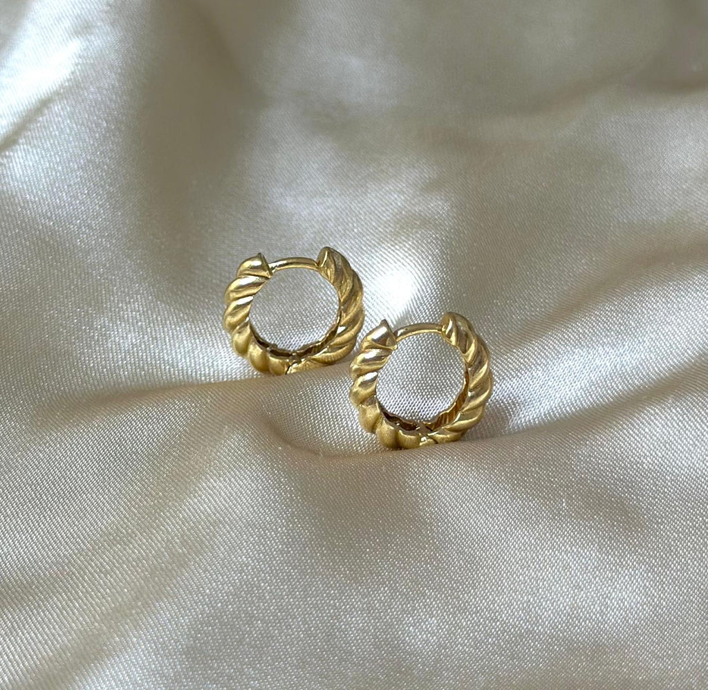 Mini Croissant Huggie Earrings