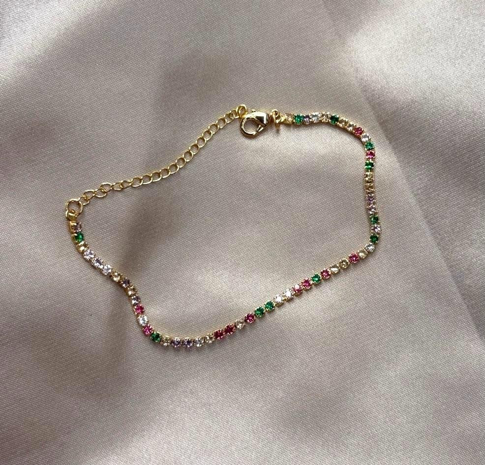 Rainbow Tennis Bracelet
