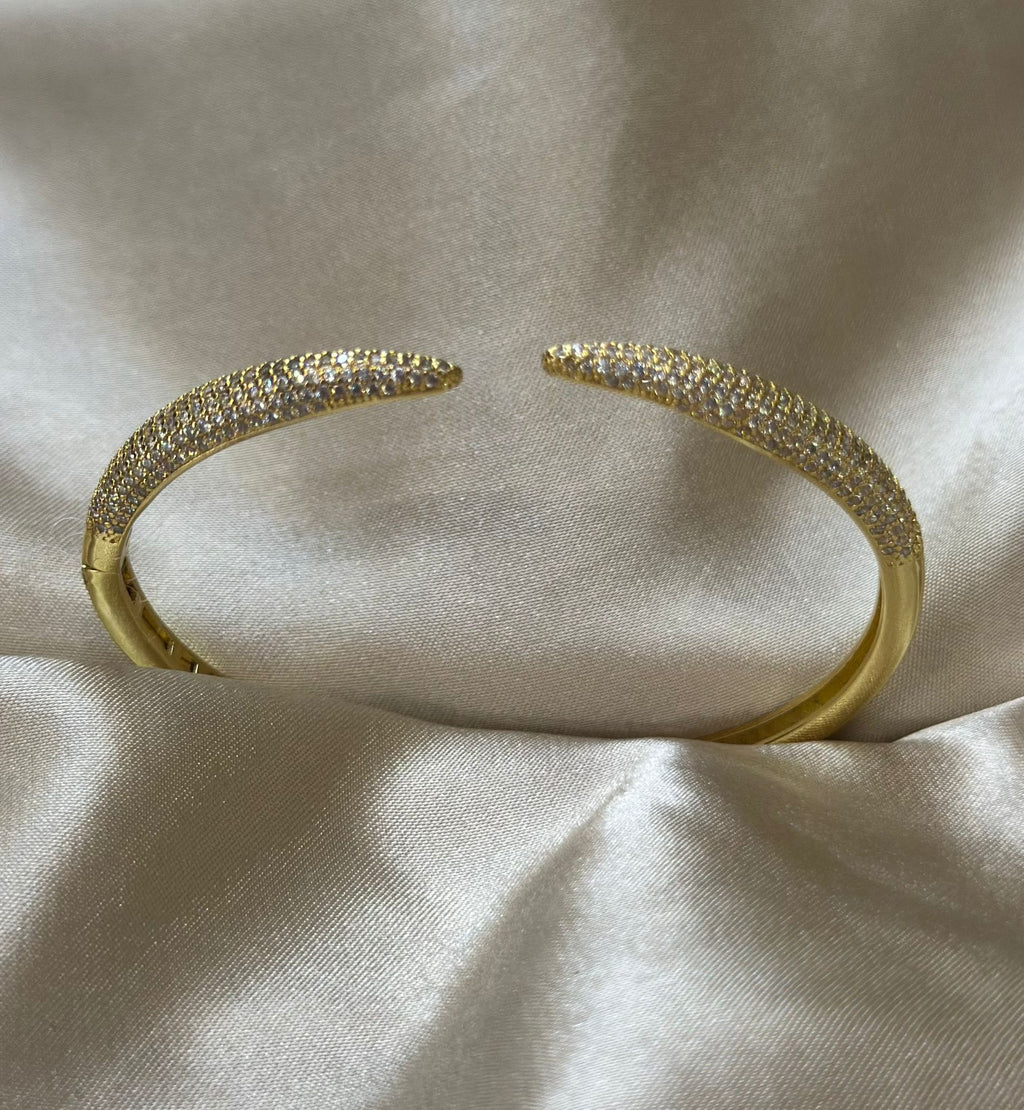 Gold Claw Pave Bangle