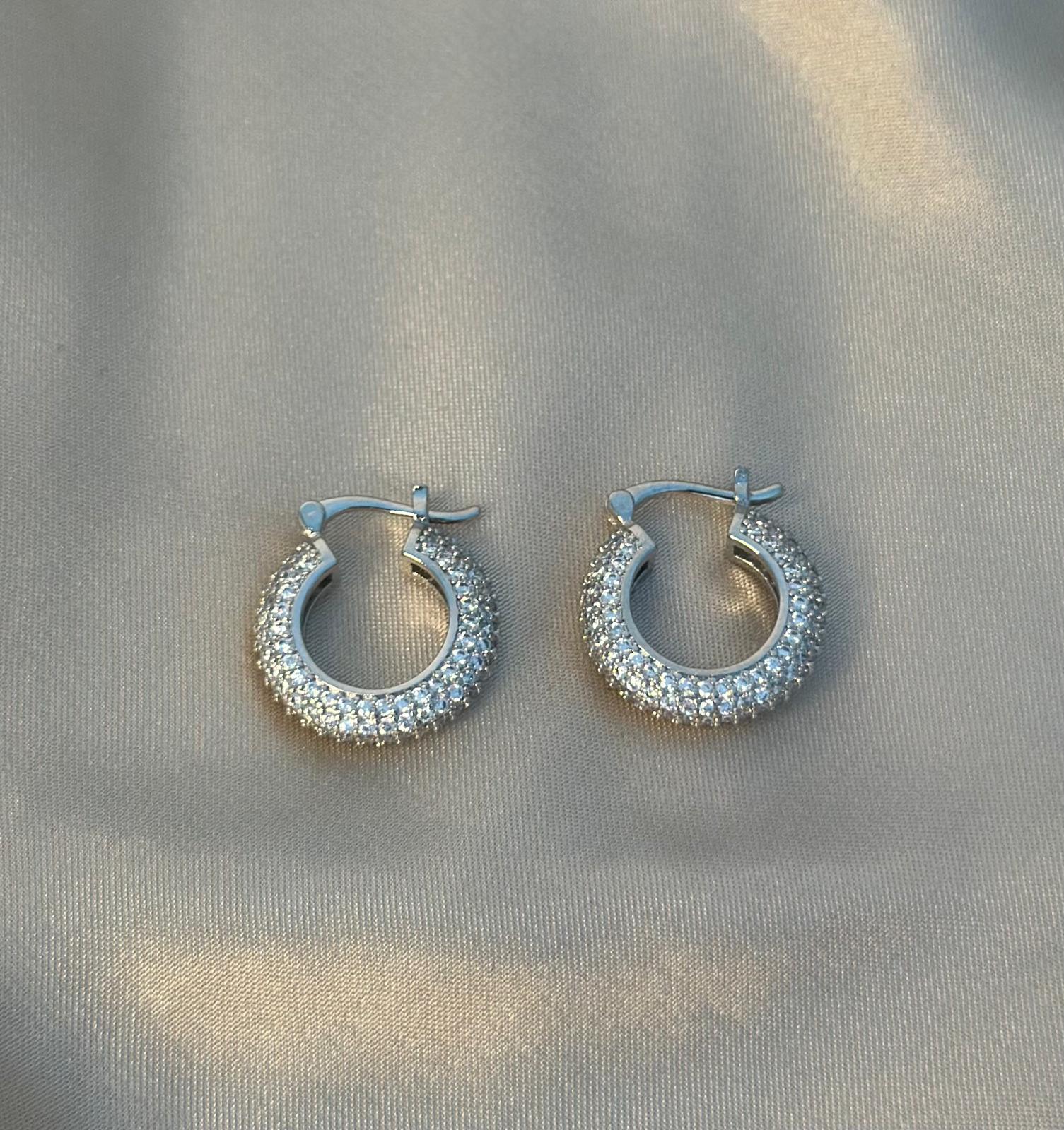 Silver Frosted French Lever Hoop Earrings