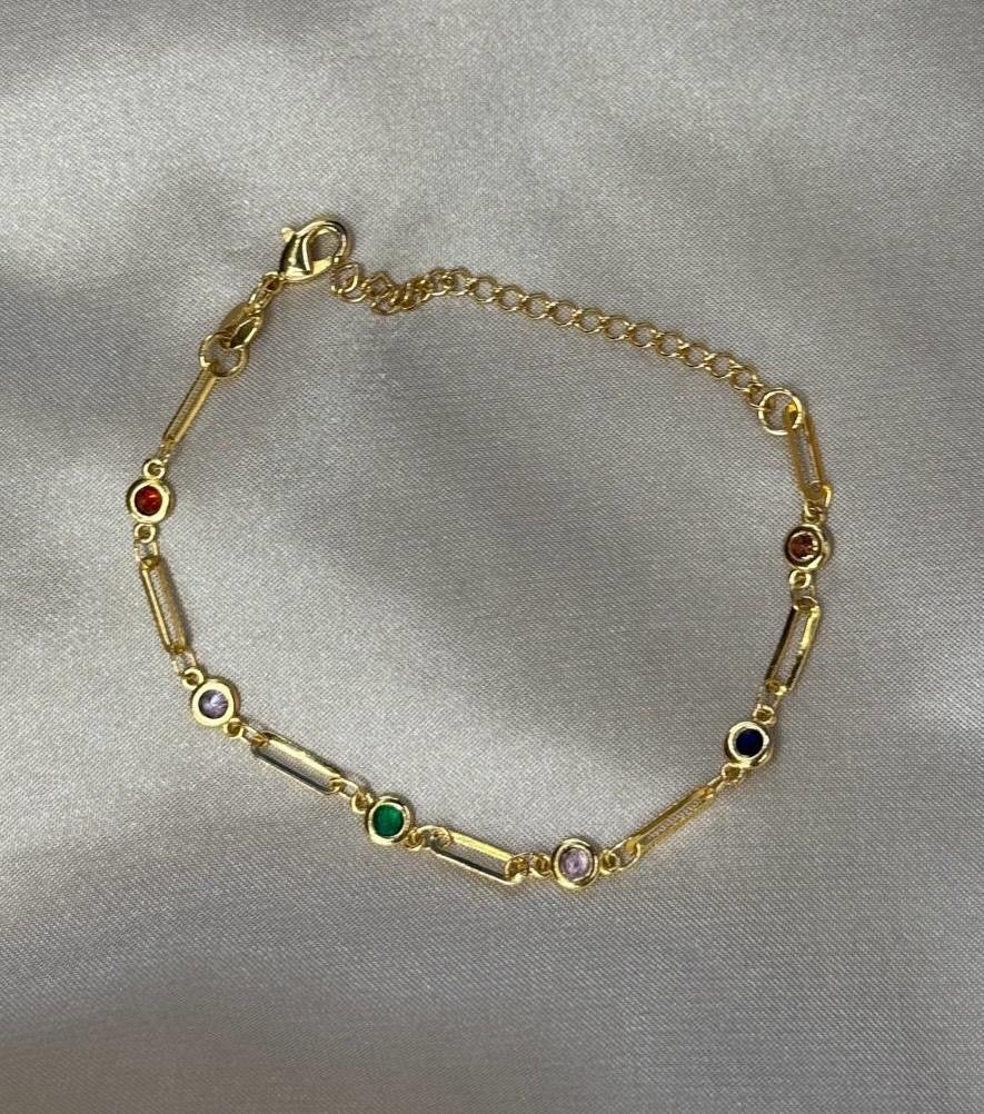 Rainbow Paperclip Bracelet