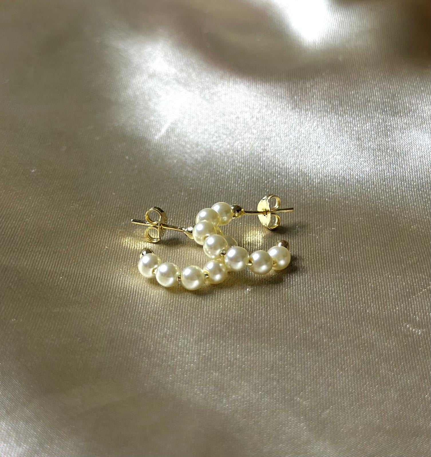 Mini Pearl Hoop Earrings