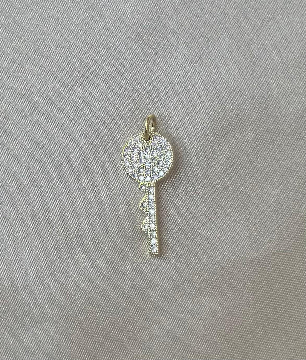 Pave Key Charm