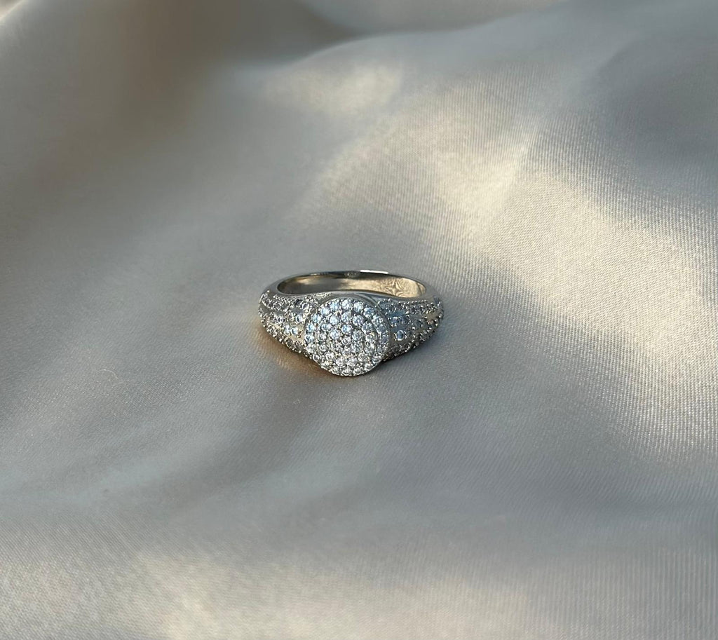Silver Sparkling Crown Ring