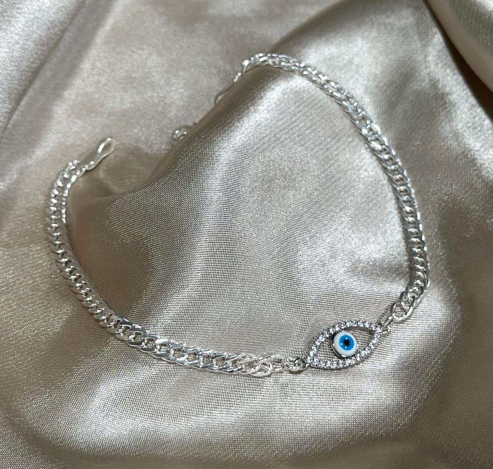 Silver Aurora Eye Anklet