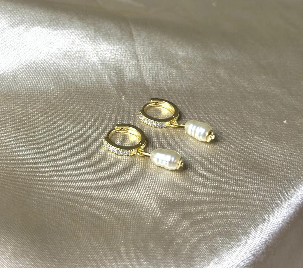 Glow Pearl Huggie Earrings