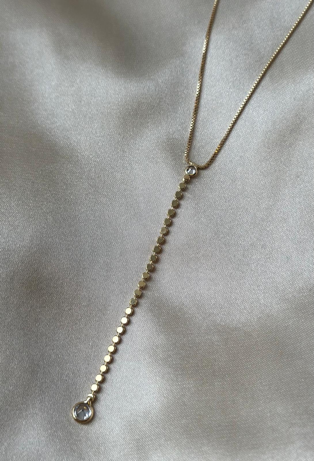 Dot Chain Lariat Necklace