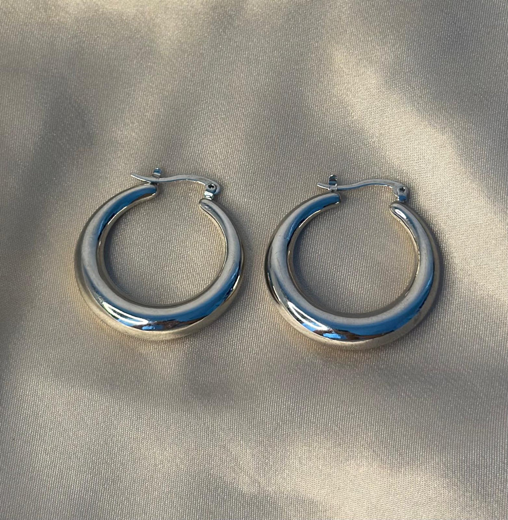 Silver Jumbo Hoop Earrings
