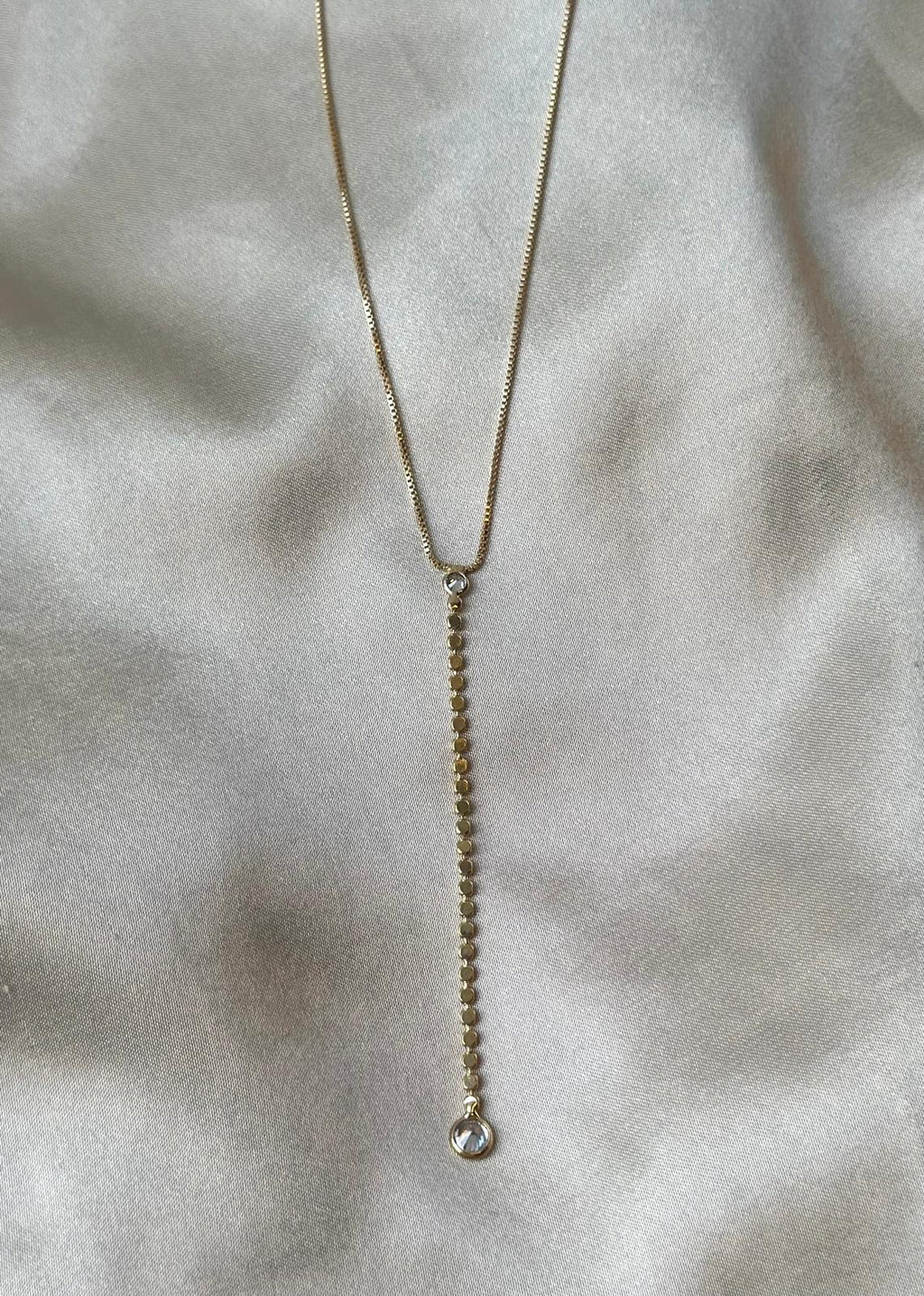 Dot Chain Lariat Necklace