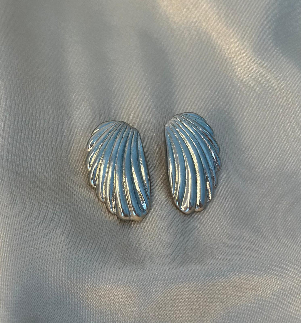 Silver Angel Wing Post Earrings