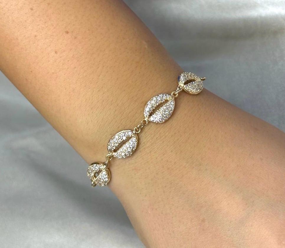 Pave Puka Shell Bracelet