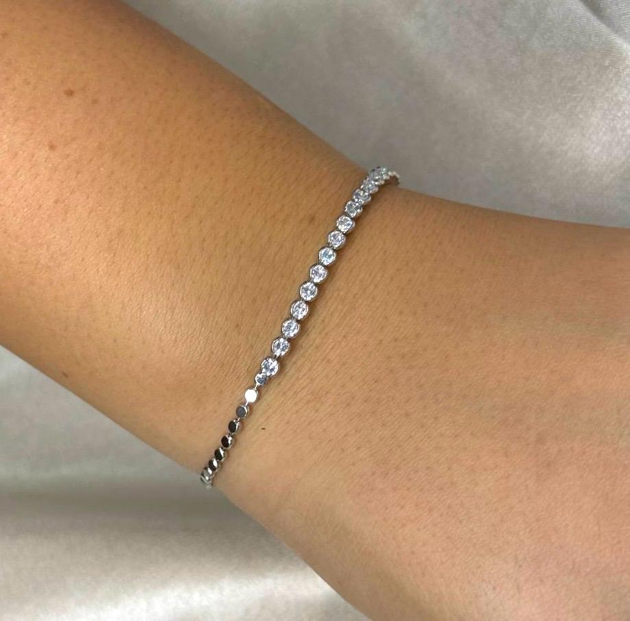 Silver Dot Chain Tennis Bracelet