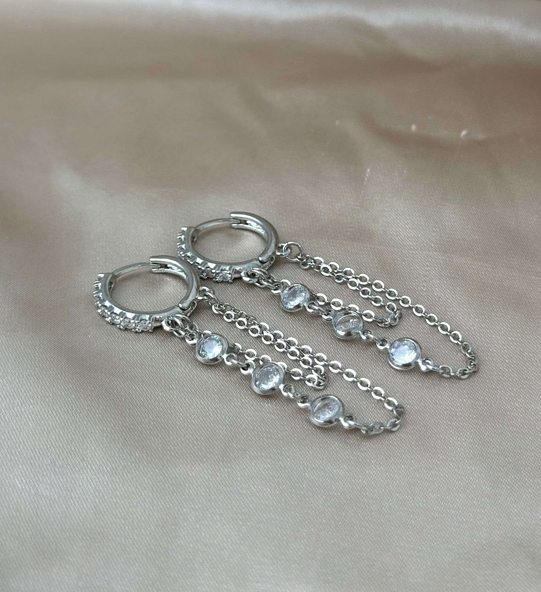 Silver Rolo Huggie Earrings
