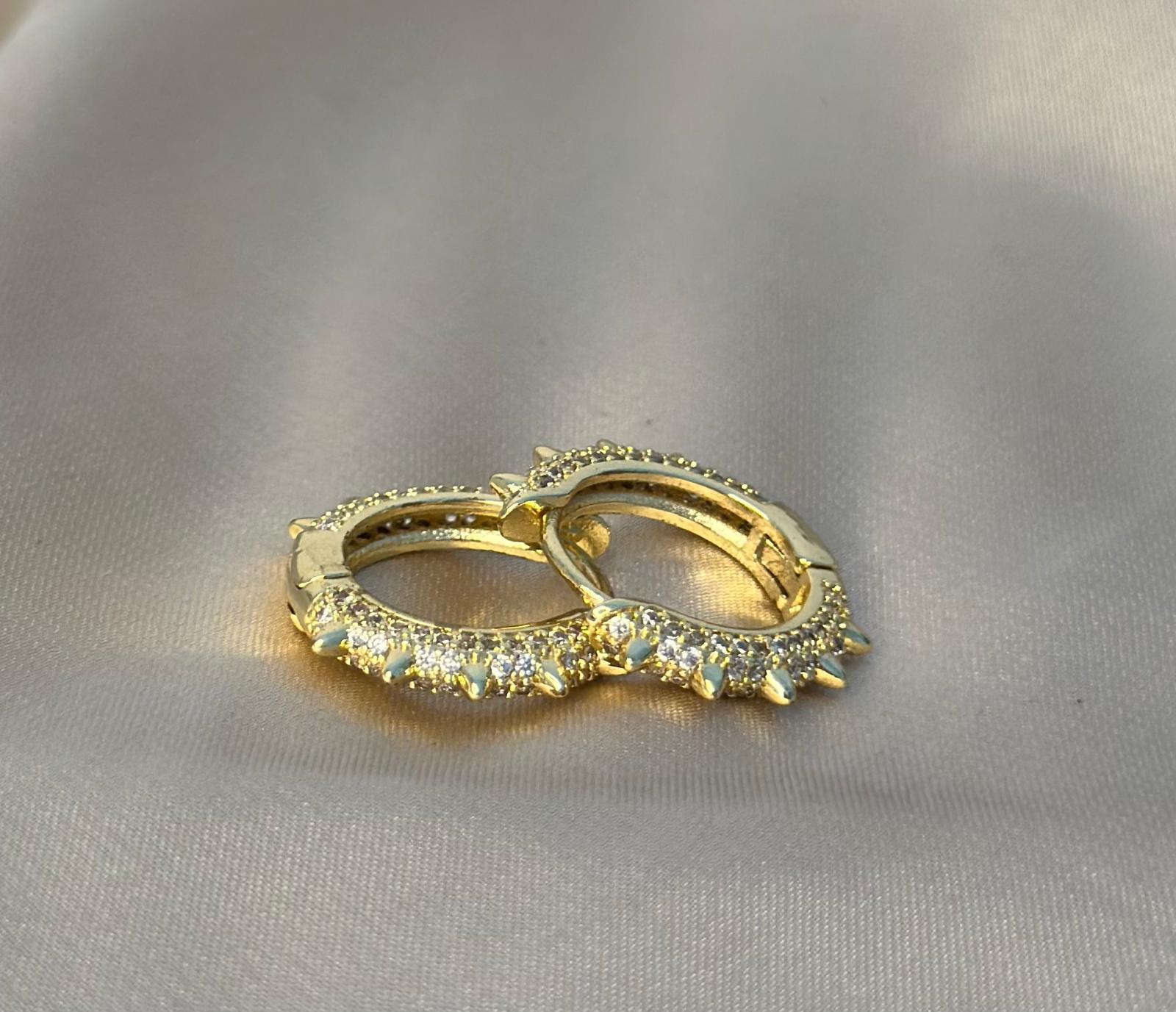 Multi Spike Huggie Earrings