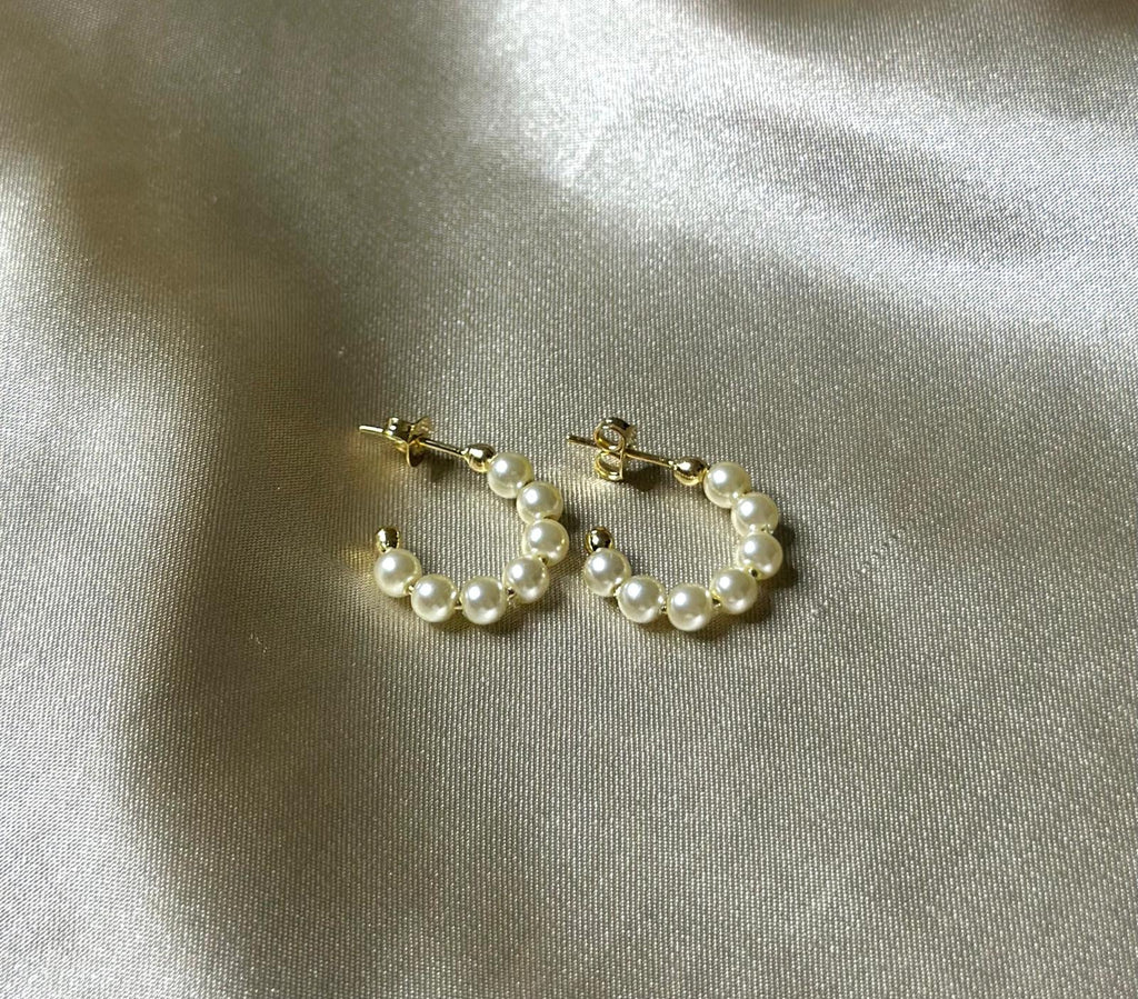 Mini Pearl Hoop Earrings